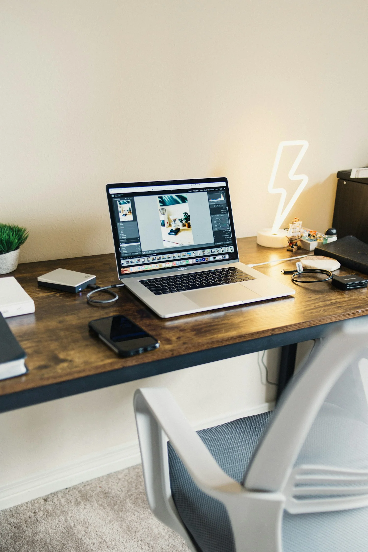 Illustrative laptop workspace
